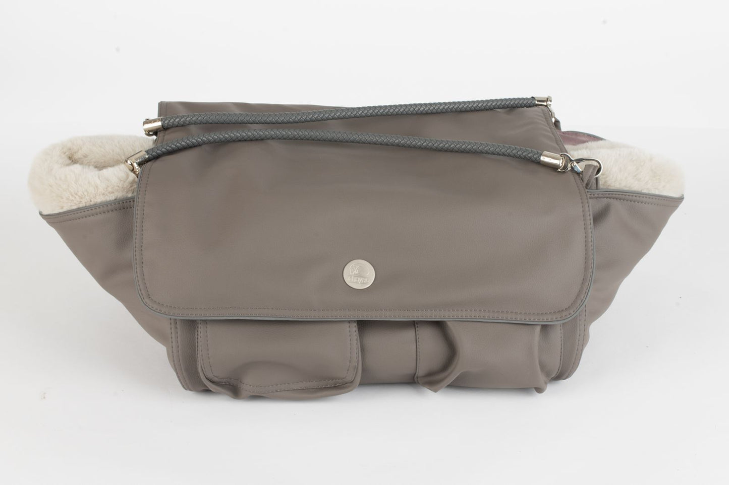Hundetasche Weekender taupe-darkrose, silver Inlay