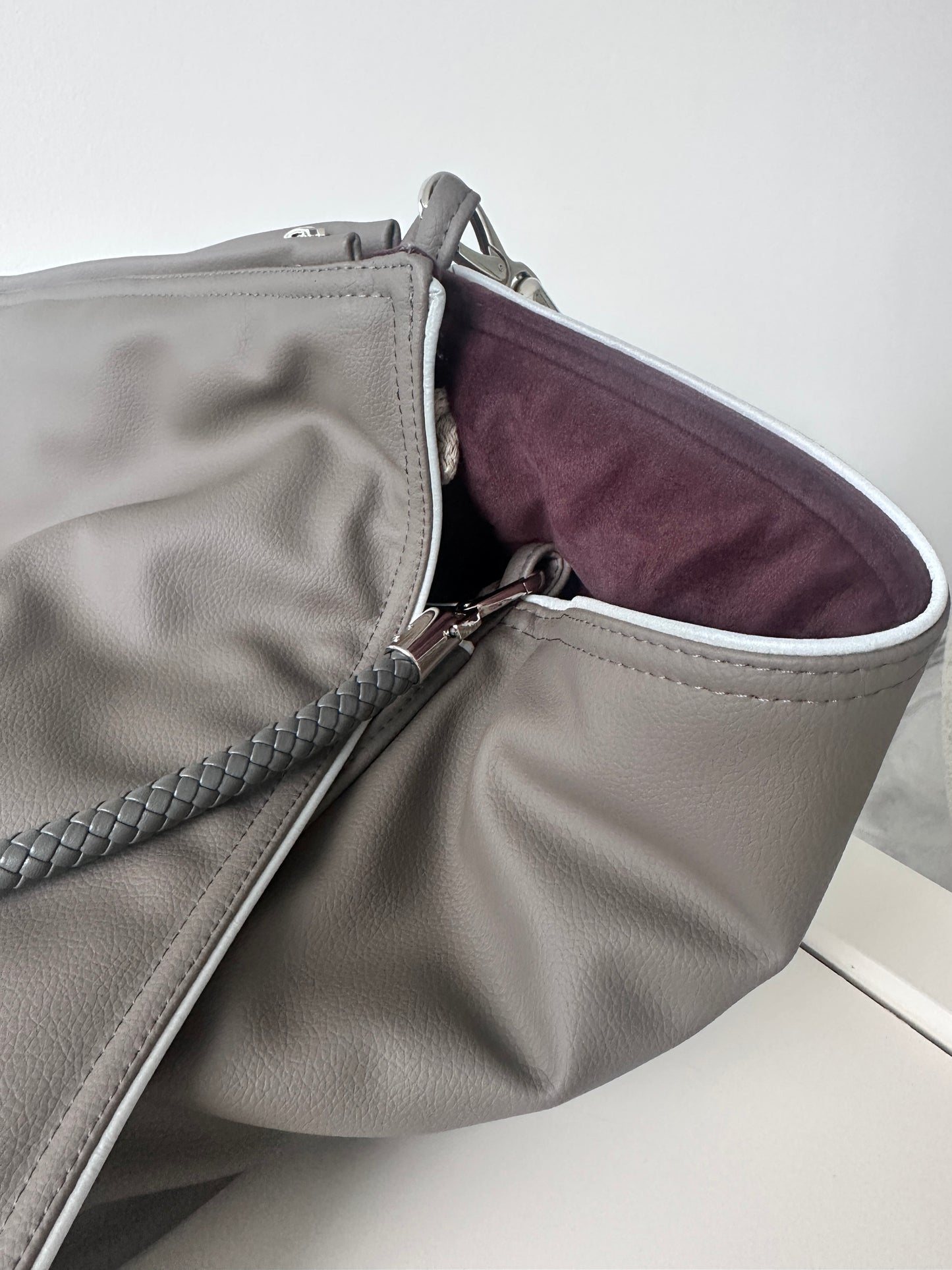 Hundetasche Weekender taupe-wildberry, silverstone Inlay