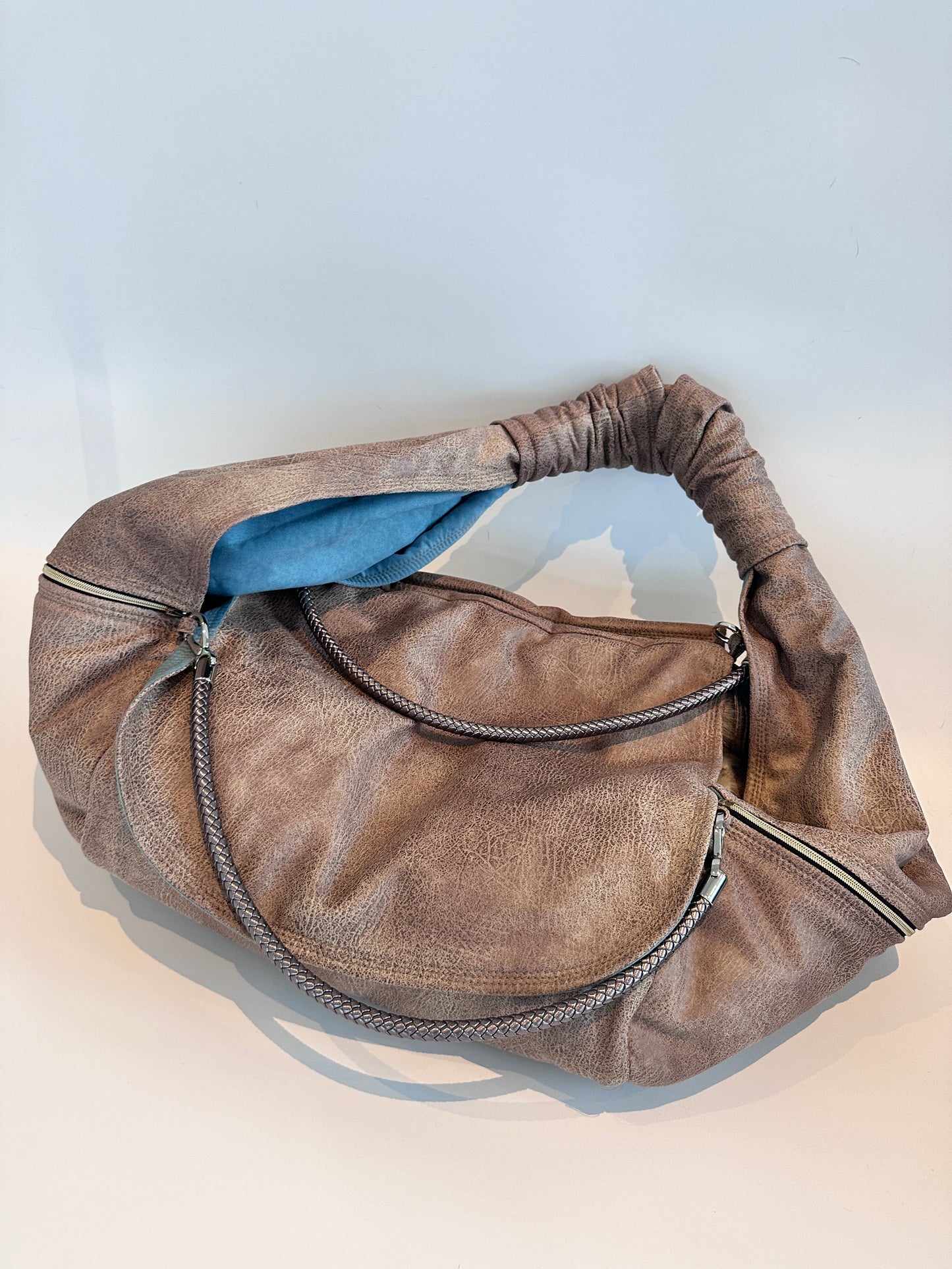Weekender, taupe with cross body strap, size M