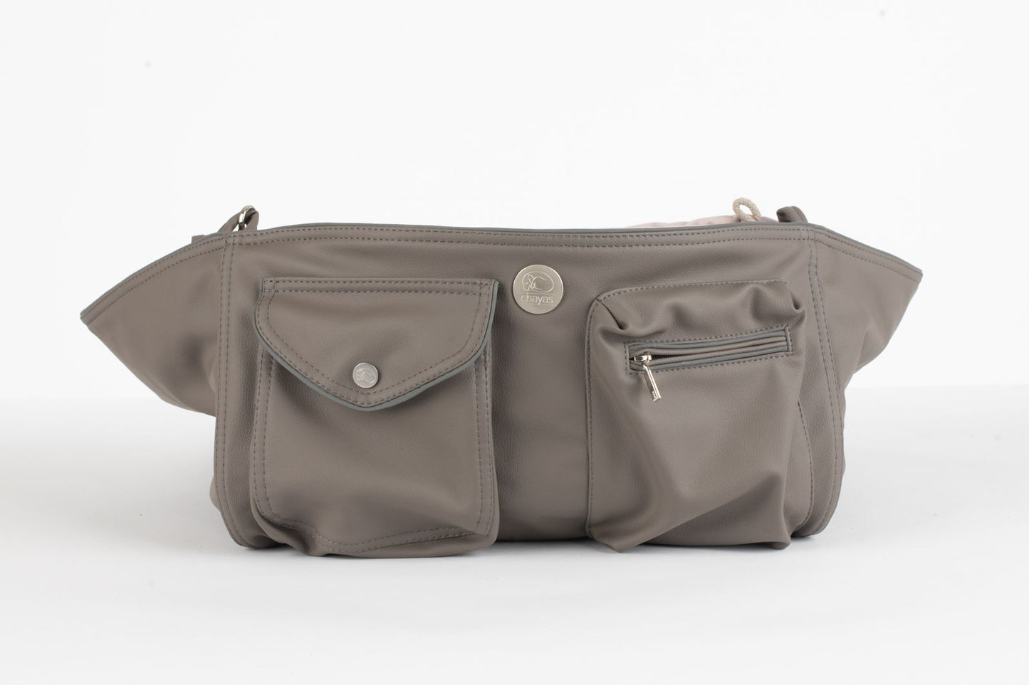 Hundetasche Weekender grey-darkrose, silver Inlay