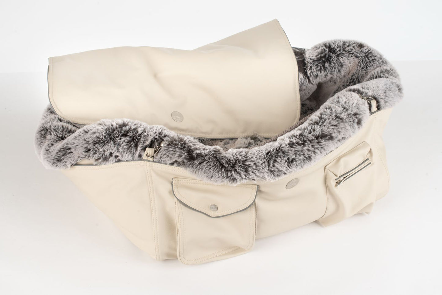 Hundetasche Weekender ice-darkrose, salt & pepper Inlay