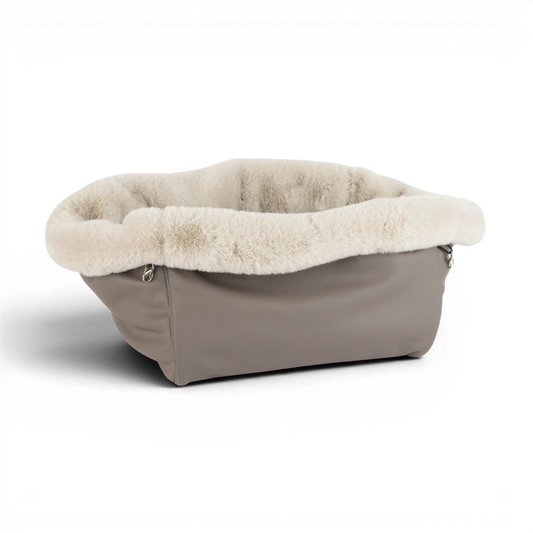 Hundetasche Weekender taupe-iceblue, silverstone Inlay