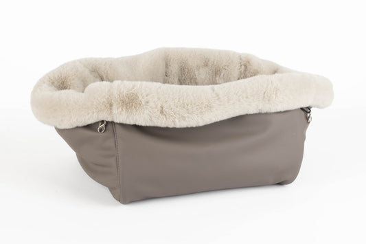 Hundetasche Weekender taupe-iceblue, silverstone Inlay
