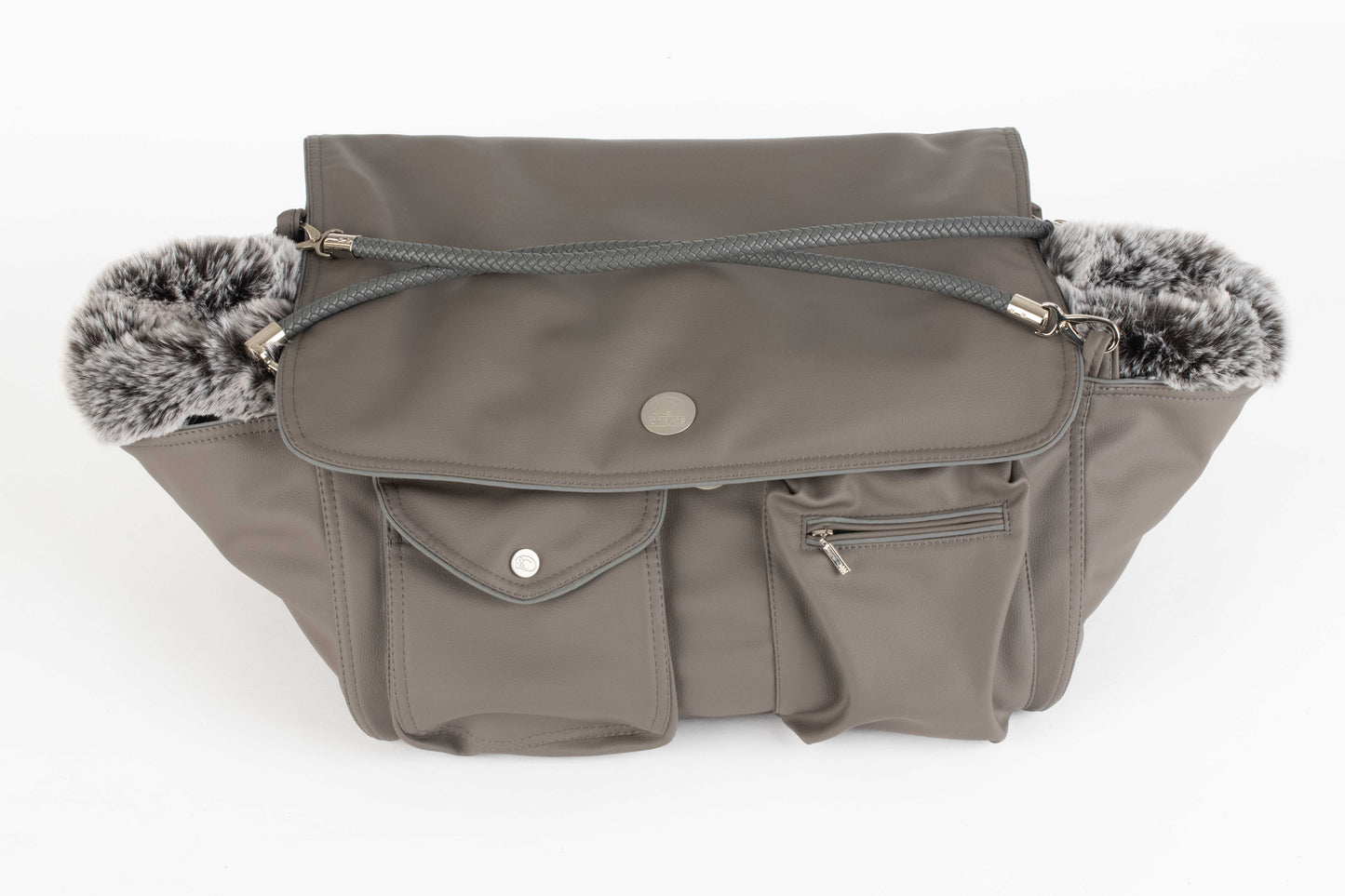 Hundetasche Weekender taupe-wildberry, salt & pepper Inlay