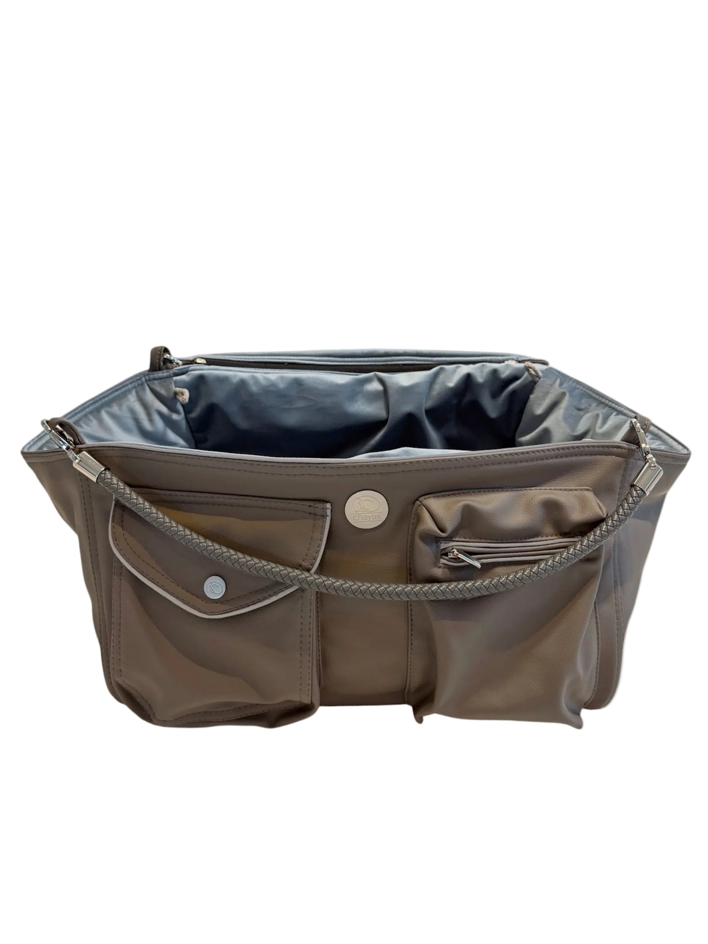 Hundetasche Weekender Solo  [[ dark taupe - iceblue ]]