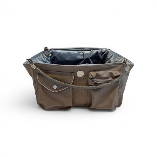 Hundetasche Weekender Solo  [[ dark taupe - iceblue ]]