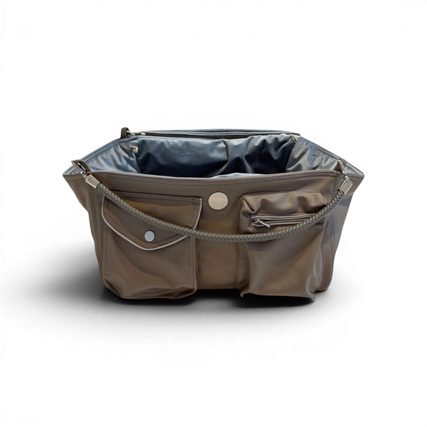 Hundetasche Weekender Solo  [[ dark taupe - iceblue ]]