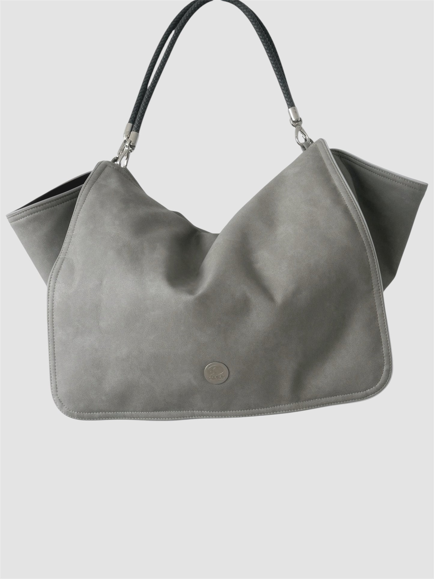 Hundetasche Weekender grey-iceblue, silver Inlay
