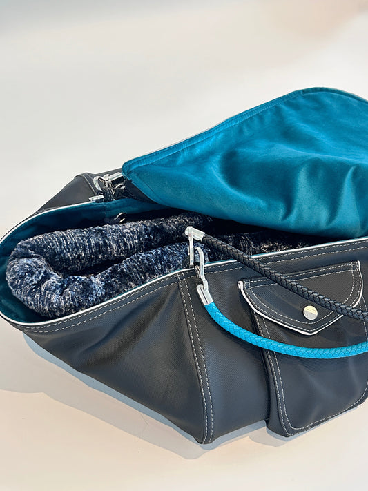 Hundetasche Weekender 4Seasons, schwarz turquise, M
