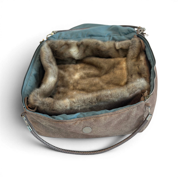 Hundetasche Weekender 4Seasons, taupe mit Cross Body Tragegurt, M