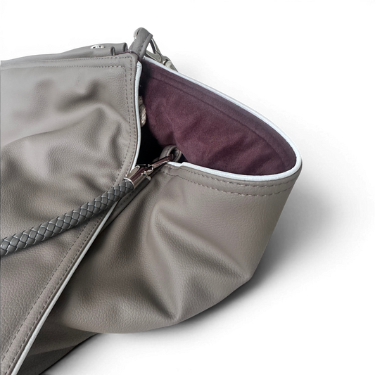 Hundetasche Weekender platingrey-wildberry, salt & pepper Inlay