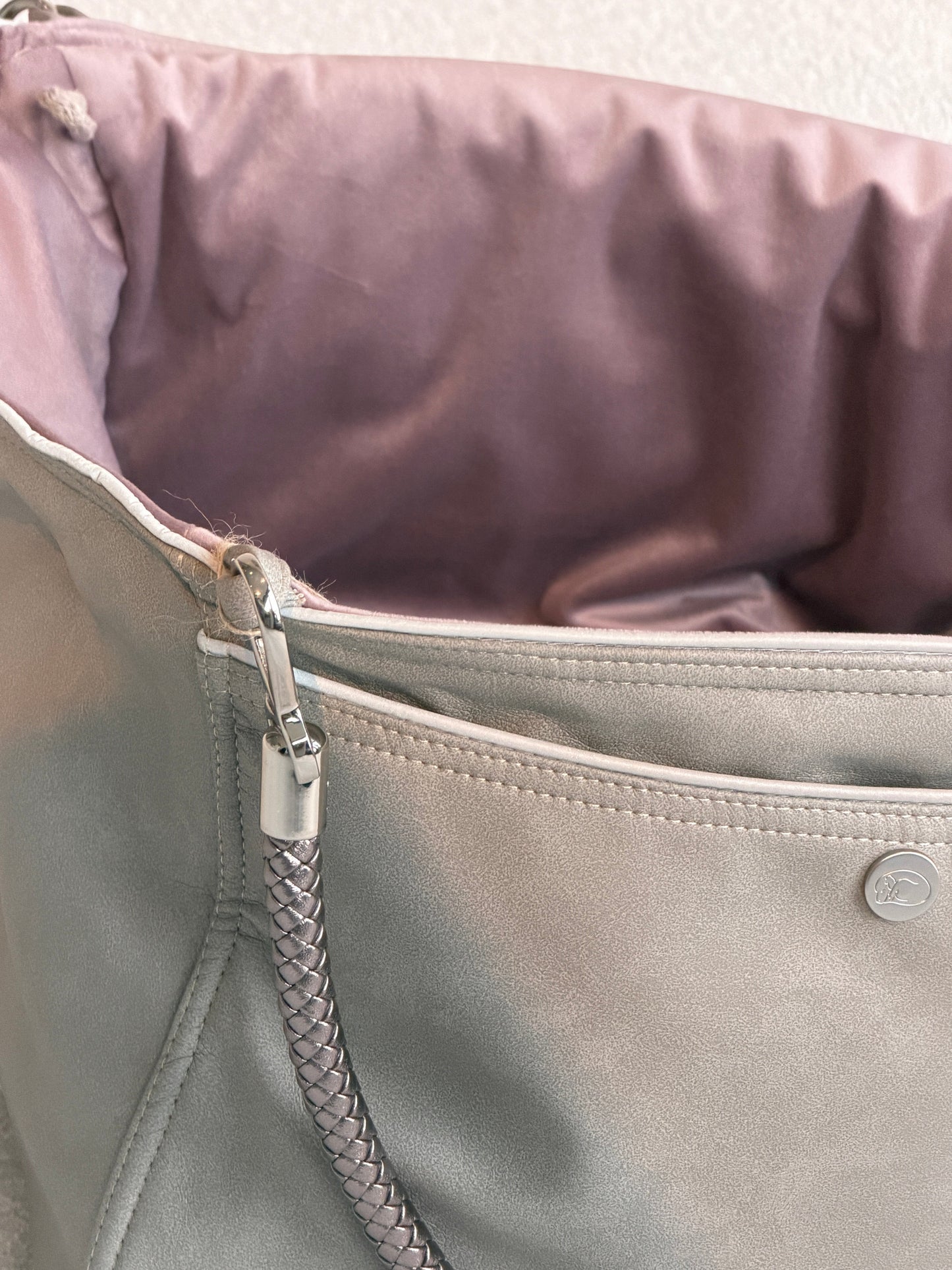 Hundetasche Weekender grey-darkrose, silver Inlay