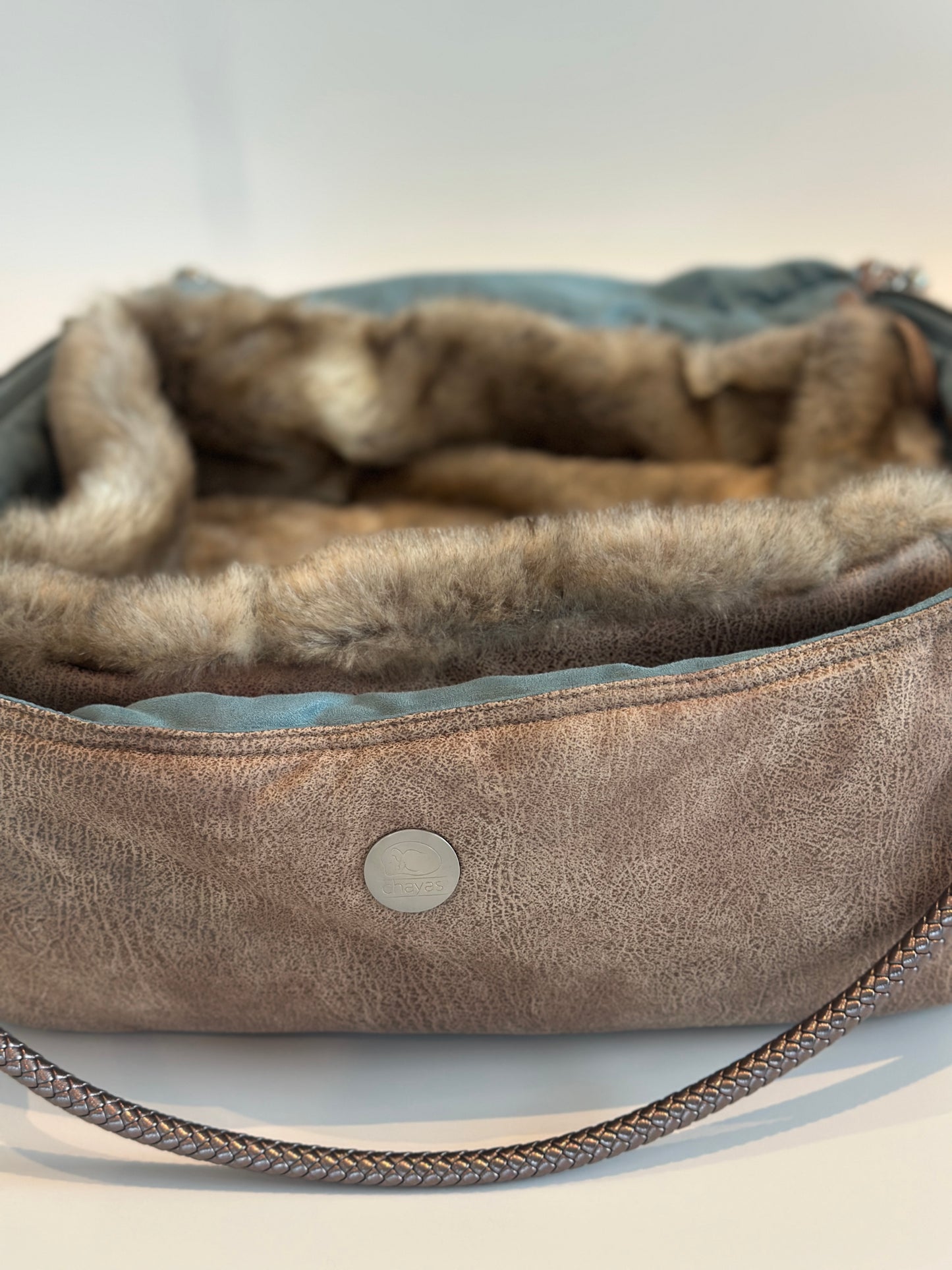 Weekender, taupe with cross body strap, size M