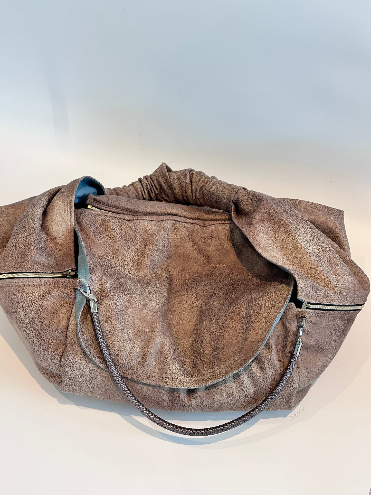 Weekender, taupe with cross body strap, size M