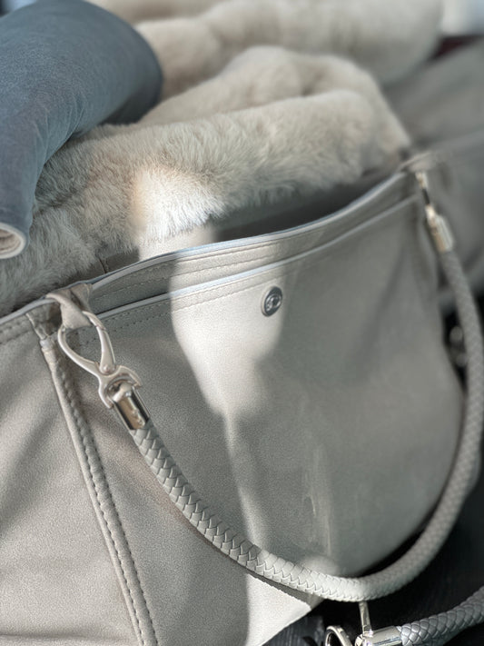 Hundetasche Weekender platingrey-iceblue, silverstone Inlay